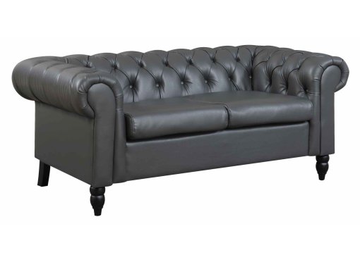 Canapé Chesterfield 2 places gris WINSTON