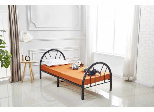 Lit Kiny noir + Matelas 90x190 cm