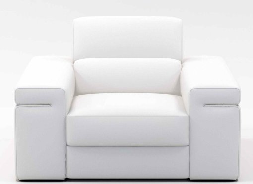 Fauteuil cuir blanc THOMAS