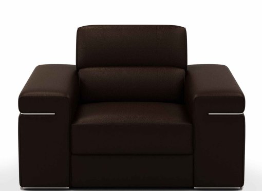 Fauteuil cuir marron THOMAS