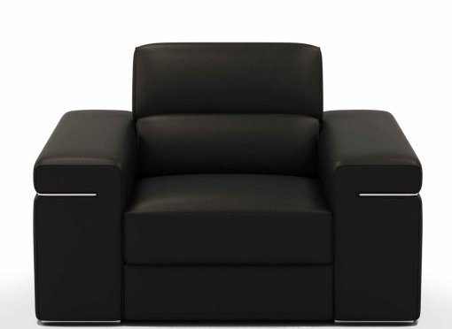 Fauteuil cuir noir THOMAS