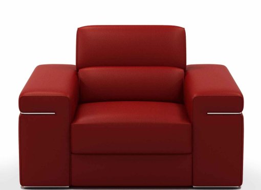 Fauteuil cuir rouge THOMAS