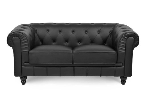 Canapé 2 places Noir CHESTERFIELD