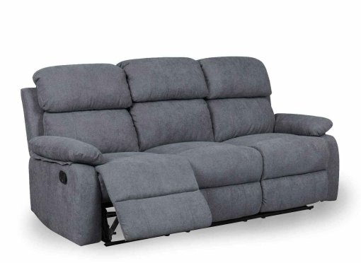 Canapé relax 3 places en tissu gris foncé KEATON