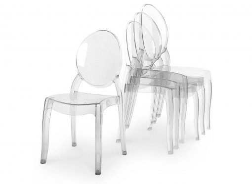 Lot de 4 chaises transparent en plexi TOLGA