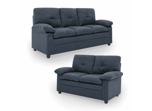 Ensemble canapés 3+2 places en tissu gris FENIX