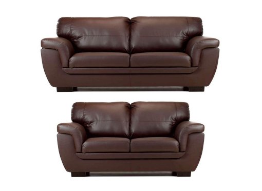 Ensemble canapé 3+2 places marron KATTY