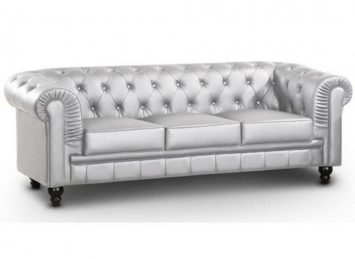 Canapé 3 places argent CHESTERFIELD