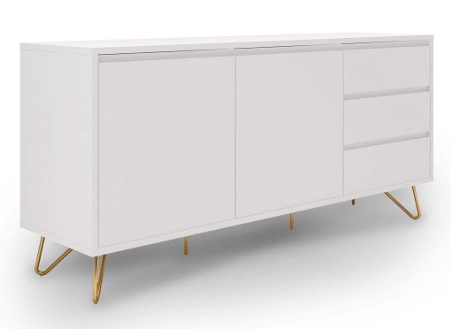 Buffet enfilade 3 tiroirs 2 portes blanc DARINA