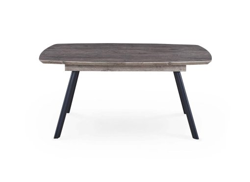 Table à manger extensible plaqué chêne gris pieds métal 6-8 personnes AGUSTIN
