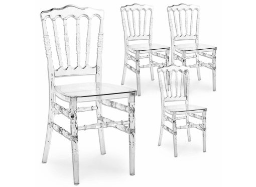 Lot de 4 chaises transparent en plexi NAPOLEON