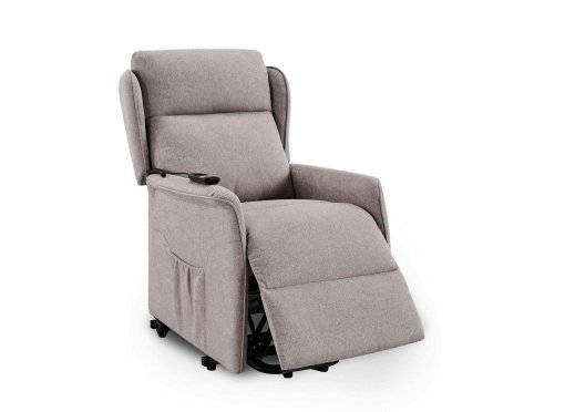 Fauteuil releveur relax en tissu beige à commande électrique DARKO