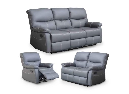 Ensemble canapé relax gris 3+2+1 places JOEY