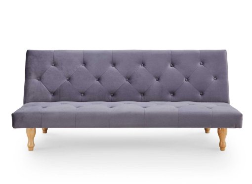 Banquette clic-clac convertible en velours gris 3 places JASON
