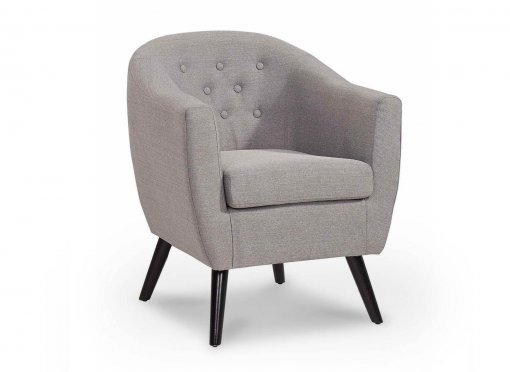 Fauteuil scandinave en tissu gris LENA