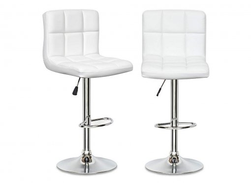 Lot de 2 tabourets de bar blanc SCALO