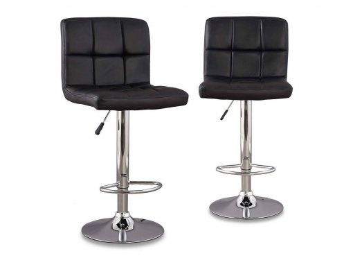 Lot de 2 tabourets de bar noir SCALO