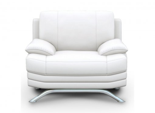 Fauteuil cuir blanc ROMEO