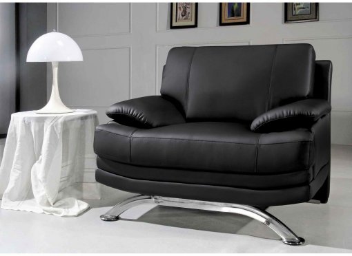 Fauteuil cuir noir ROMEO