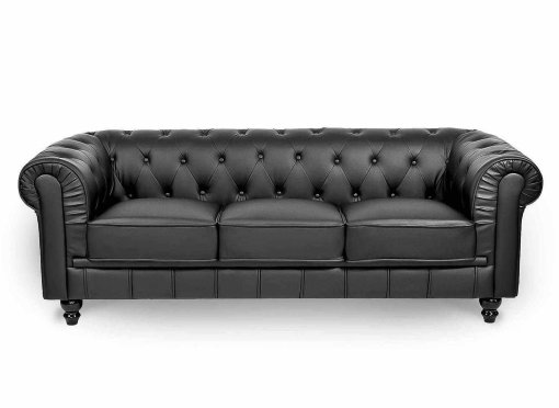 Canapé 3 places noir CHESTERFIELD