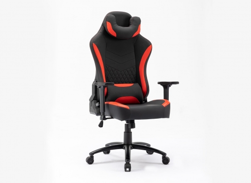 Fauteuil de bureau gaming en simili cuir noir et rouge EVALD