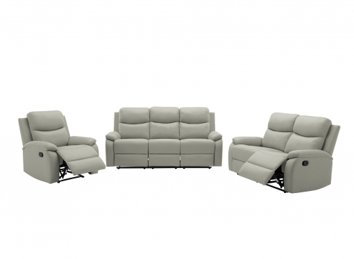 Ensemble canapé relax gris clair 3+2+1 places JACOB