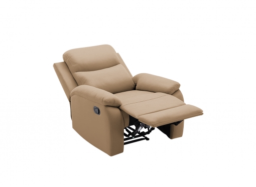 Fauteuil relax en tissu marron JACOB