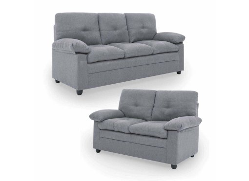 Ensemble canapés 3+2 places en tissu gris clair FENIX