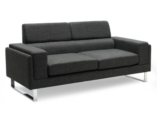 Canapé 3 places en tissu gris foncé VIKEN