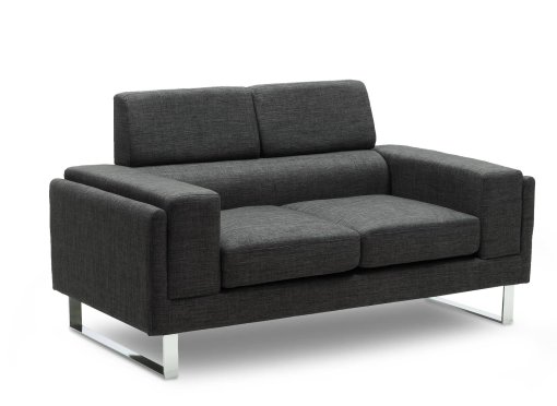 Canapé 2 places en tissu gris foncé VIKEN