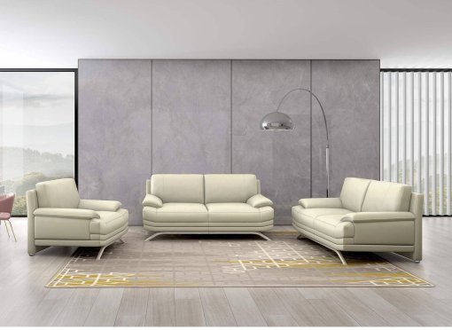Ensemble salon en cuir beige 3+2+1 places ROMEO