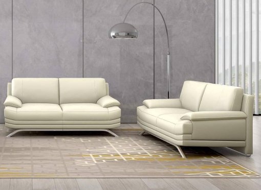 Ensemble salon en cuir beige 3+2 places ROMEO