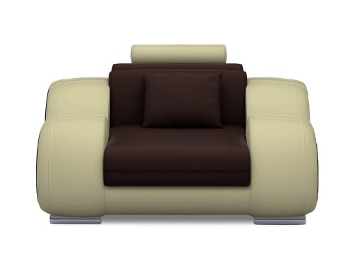 Fauteuil cuir relax design marron et beige OSLO