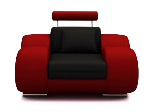 Fauteuil cuir relax design noir et rouge OSLO