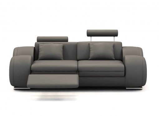 Canapé 2 places design relax OSLO en cuir gris
