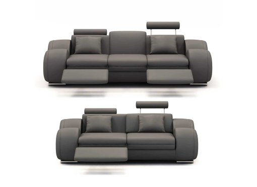 Ensemble cuir relax OSLO 3+2 places gris