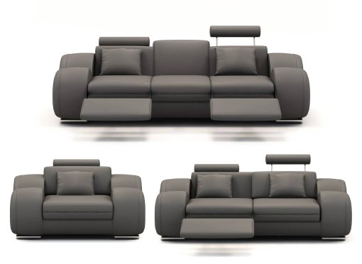 Ensemble cuir relax OSLO 3+2+1 places gris