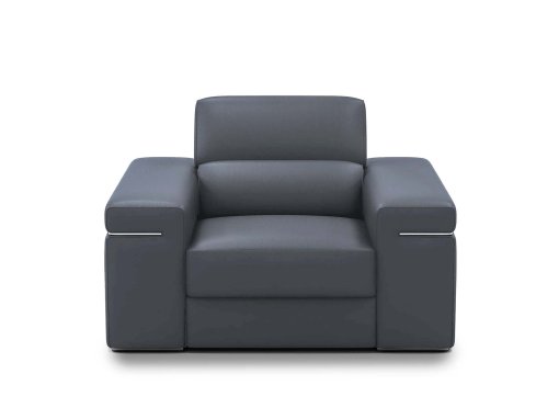 Fauteuil cuir gris THOMAS