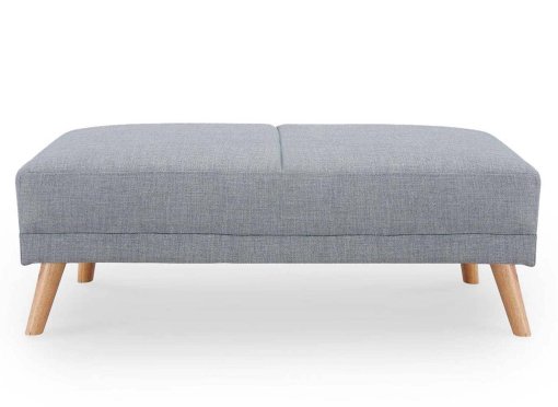 Pouf scandinave en tissu gris SILO