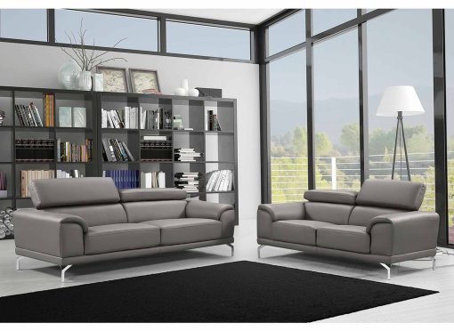 Ensemble canapé 3+2 places design gris  BRITTA