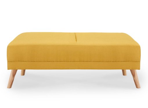 Pouf scandinave en tissu jaune SILO