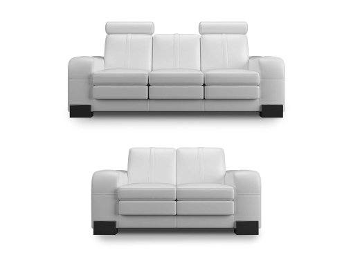 Ensemble canapé 3+2 places cuir blanc HAVANE