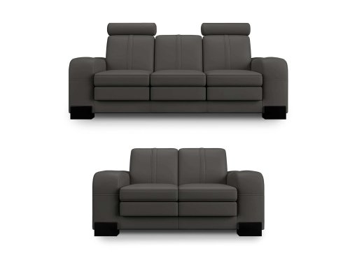 Ensemble canapé 3+2 places cuir gris HAVANE