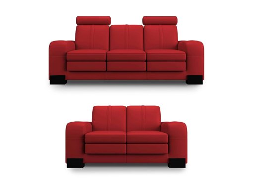 Ensemble canapé 3+2 places cuir rouge HAVANE