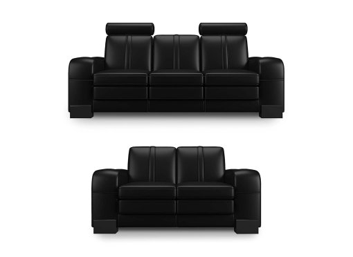 Ensemble canapé 3+2 places cuir noir HAVANE
