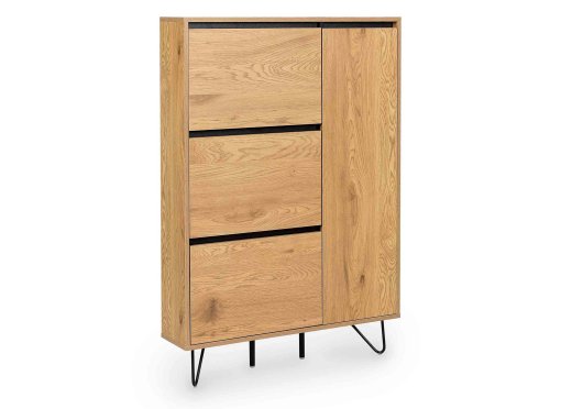 Meuble à chaussures avec 3 tiroirs et 1 porte DARINA en bois