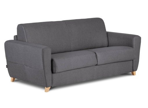 Canapé convertible scandinave 3 places en tissu gris ouverture express TOBIAS