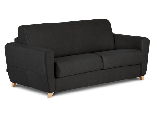 Canapé convertible scandinave 3 places en tissu gris carbon ouverture express TOBIAS