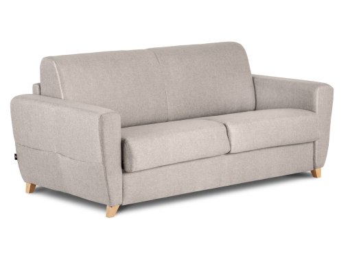 Canapé convertible scandinave 3 places en tissu beige ouverture express TOBIAS