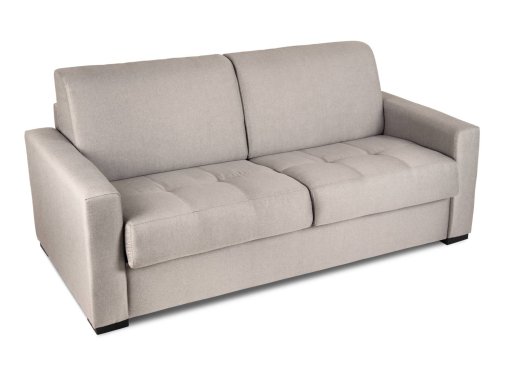 Canapé convertible 3 places LOUNA en tissu beige ouverture express